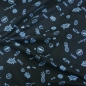 Preview: Sommersweat Pop Art Symbole Blau / Schwarz